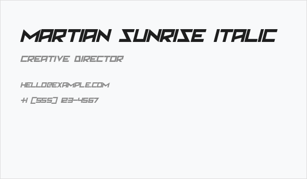 Martian Sunrise Italic Business Card