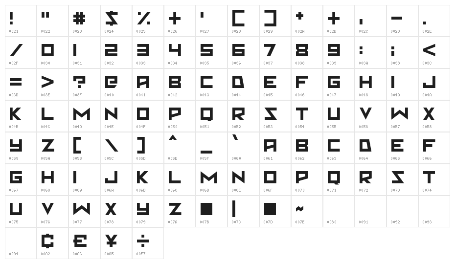 Martian Sunrise Character Map