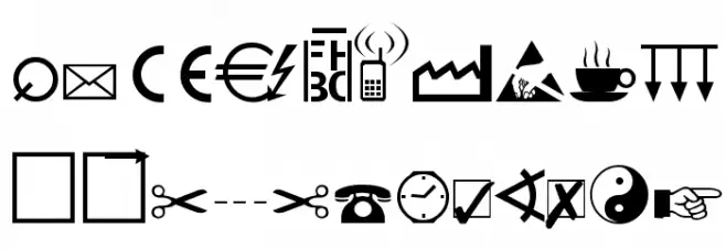 Martin Vogel's Symbols Caratteri MAIUSCOLE