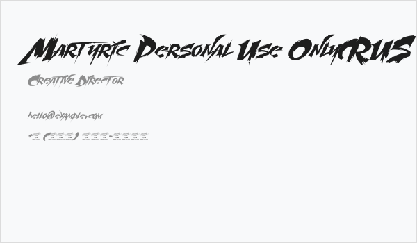 Martyric Personal Use Only(RUS Business Card