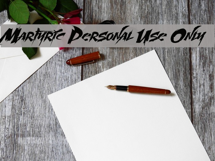 Martyric Personal Use Only Font examples