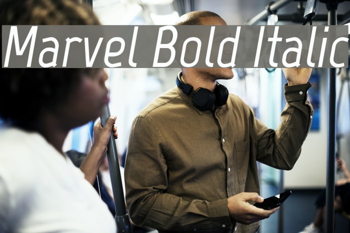 Marvel Bold Italic Font examples