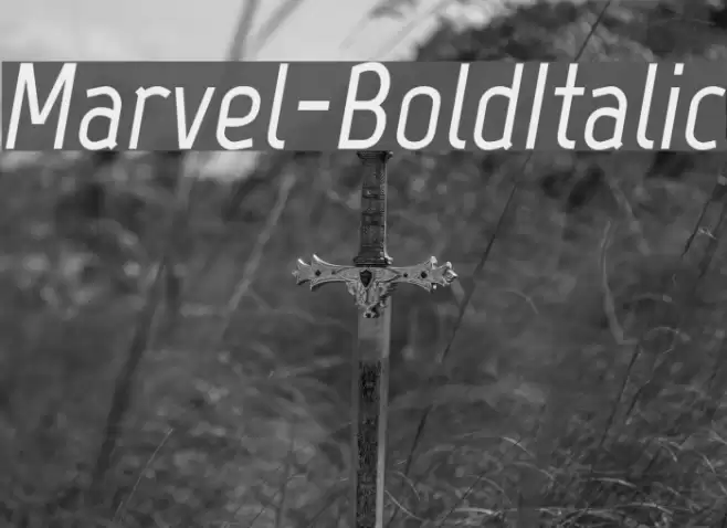 Marvel-BoldItalic Font examples