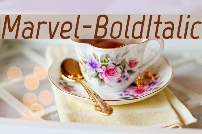 Marvel-BoldItalic Font examples
