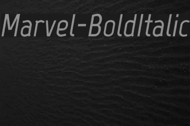 Marvel-BoldItalic Font examples
