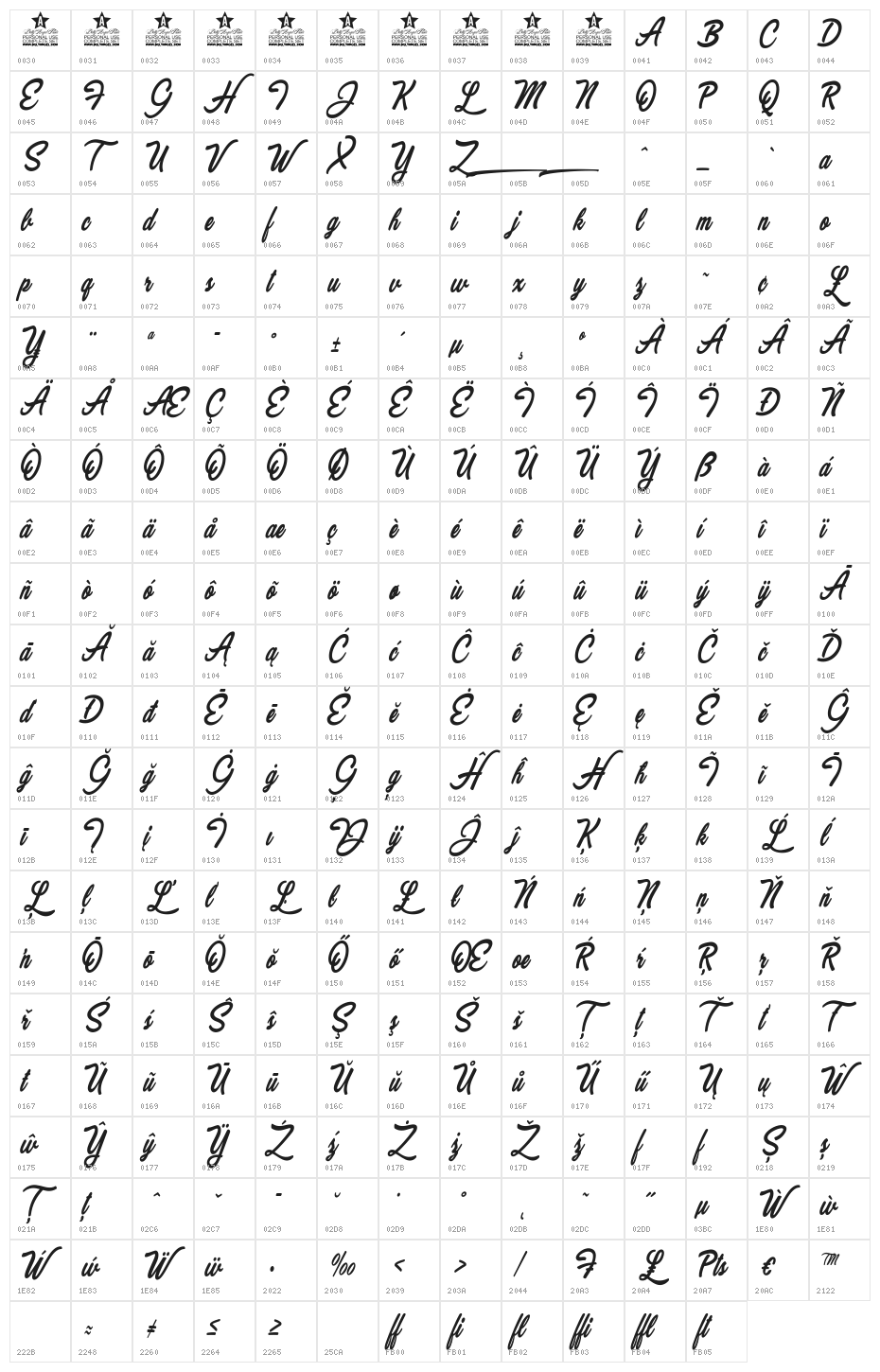 Marvelous Personal Use Regular Character Map