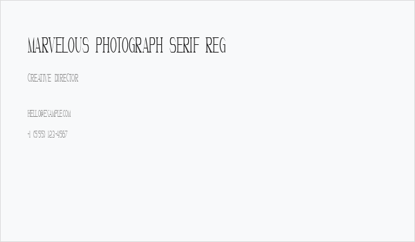 Marvelous Photograph Serif Reg Business Card