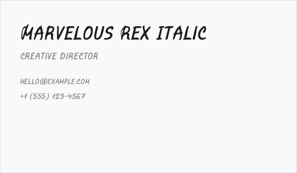 Marvelous Rex Italic Business Card