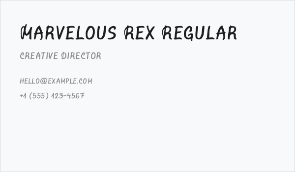 Marvelous Rex Regular Business Card