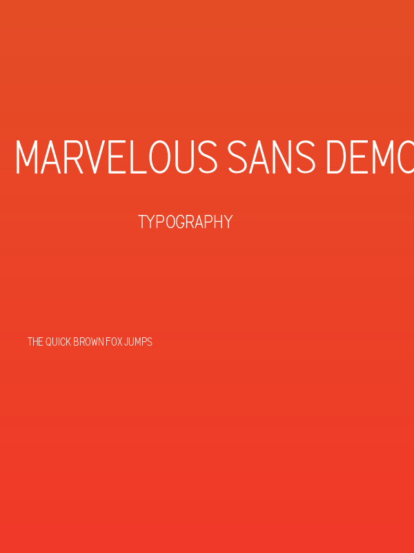 Marvelous Sans Demo Poster