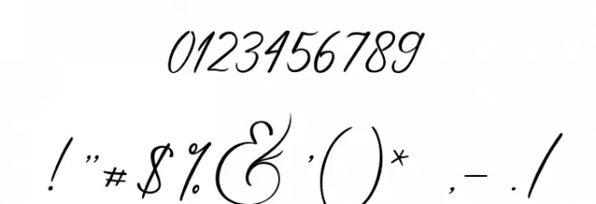 Marvelous Script Demo Font OTHER CHARS