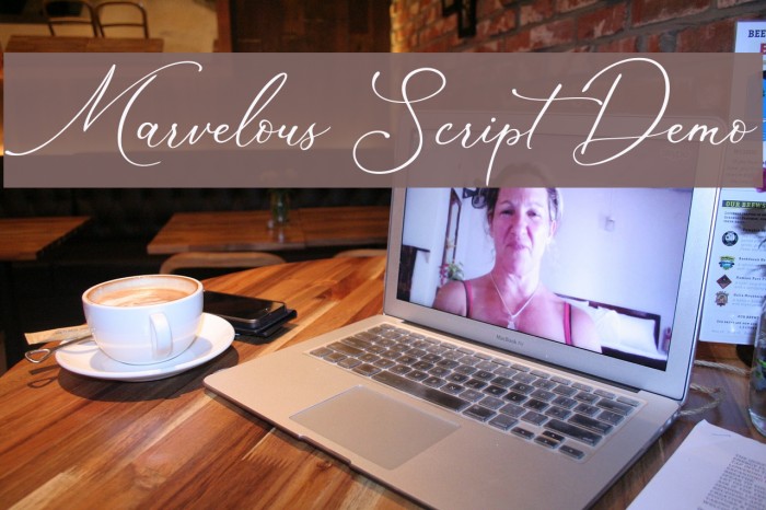 Marvelous Script Demo Font examples