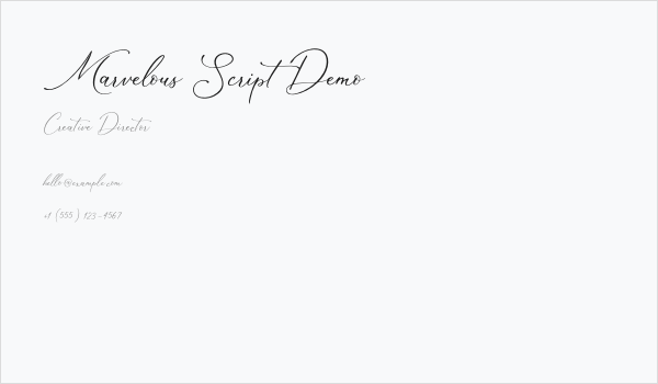 Marvelous Script Demo Business Card