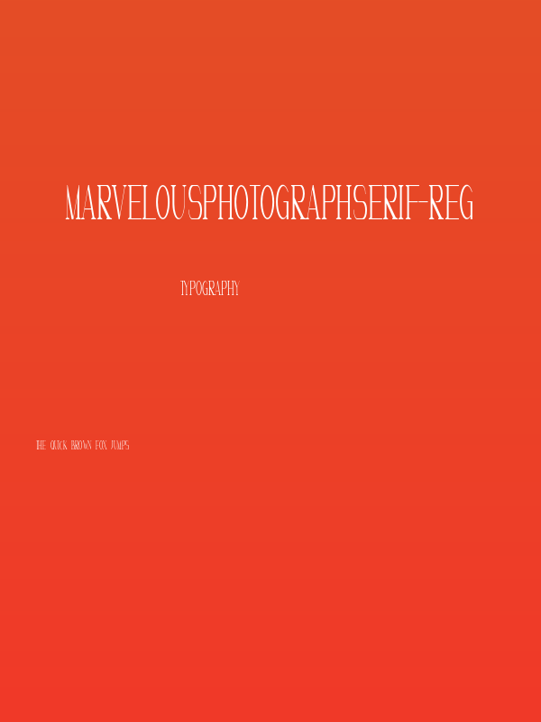 MarvelousPhotographSerif-Reg Poster