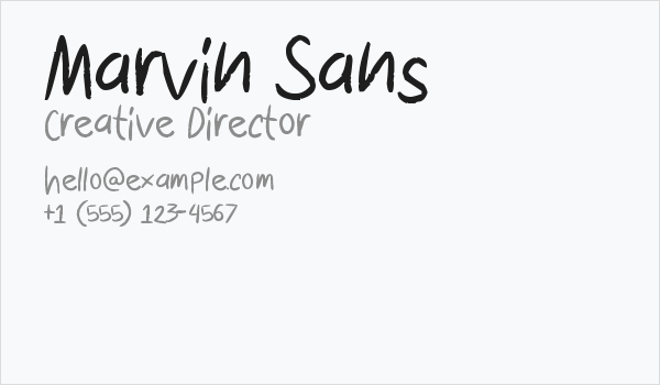 Marvin Sans Business Card