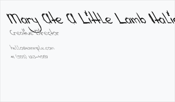 Mary Ate A Little Lamb Italic Left Business Card