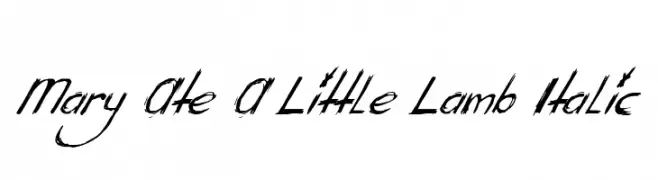 Mary Ate A Little Lamb Italic  नि: शुल्क फ़ॉन्ट्स डाउनलोड