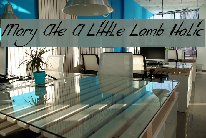 Mary Ate A Little Lamb Italic Example 1