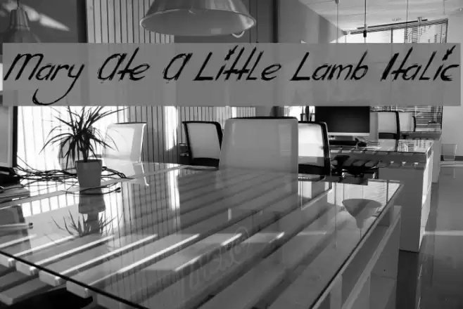 Mary Ate A Little Lamb Italic Font examples