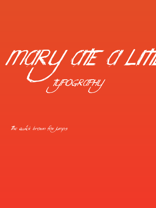 Mary Ate A Little Lamb Italic Poster