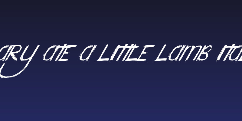 Mary Ate A Little Lamb Italic Social Header