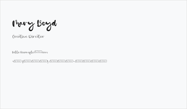 Mary Boyd Business Card