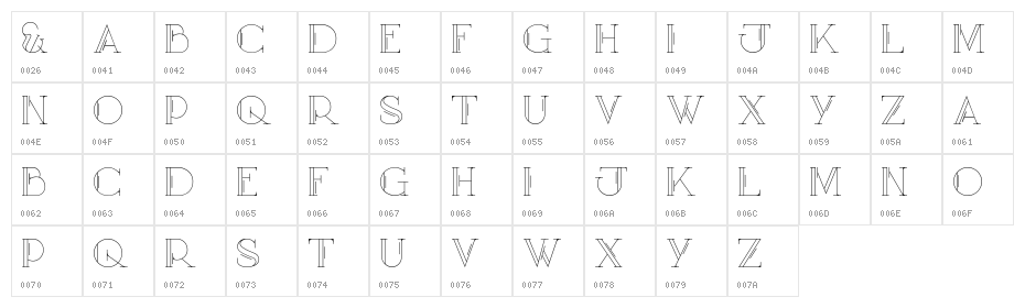 Mary [CAPS] Outline Character Map