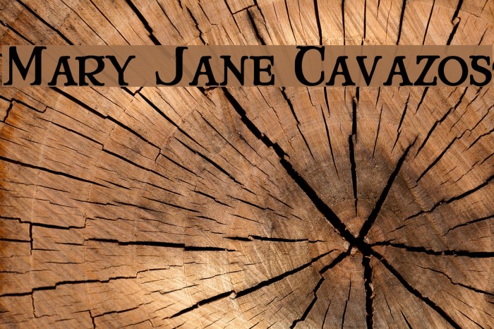 Mary Jane Cavazos Font examples