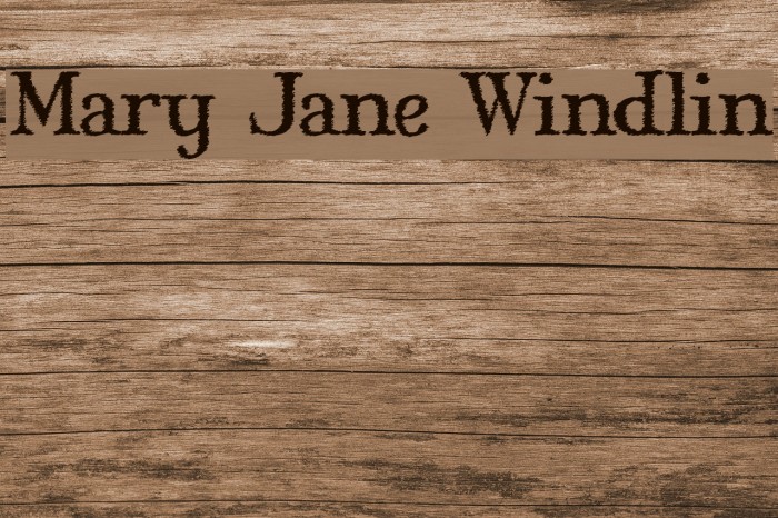 Mary Jane Windlin Font examples