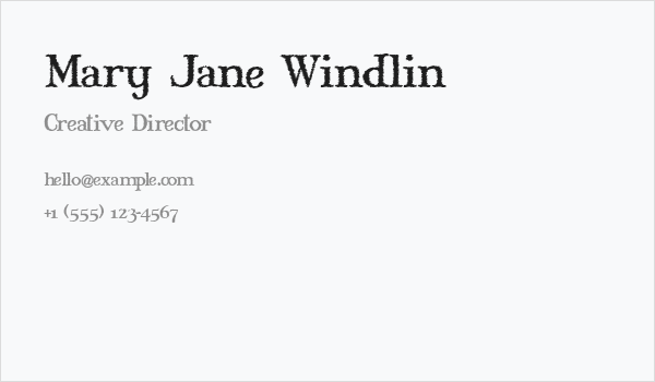 Mary Jane Windlin Business Card