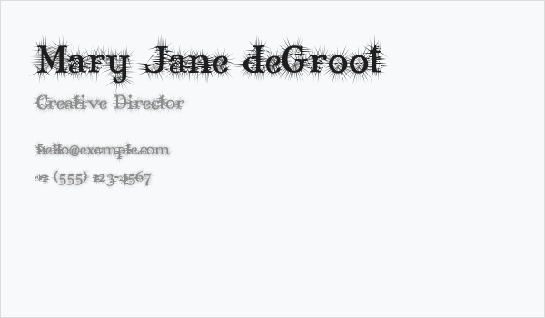Mary Jane deGroot Business Card
