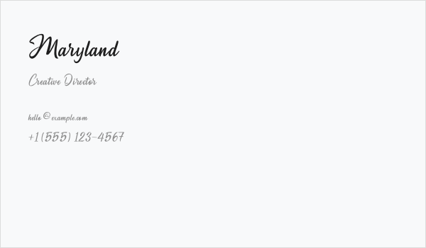 Maryland Business Card