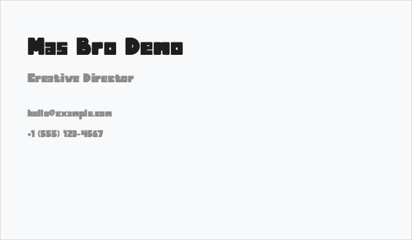 Mas Bro Demo Business Card