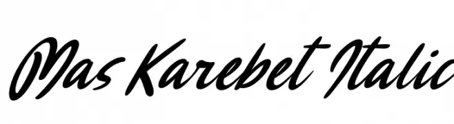 Mas Karebet Italic  Descarca Fonturi Gratis