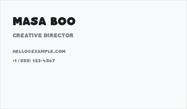 Masa Boo Business Card