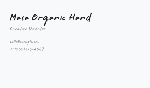 Masa Organic Hand Business Card