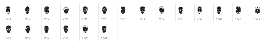 Mascara Regular Character Map