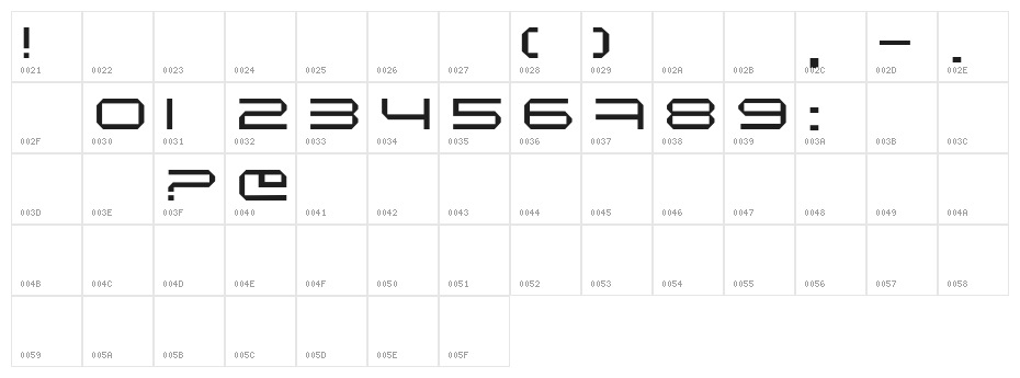 Maschinen ExtendedLight Character Map