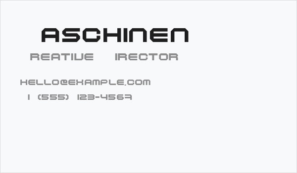 Maschinen Business Card