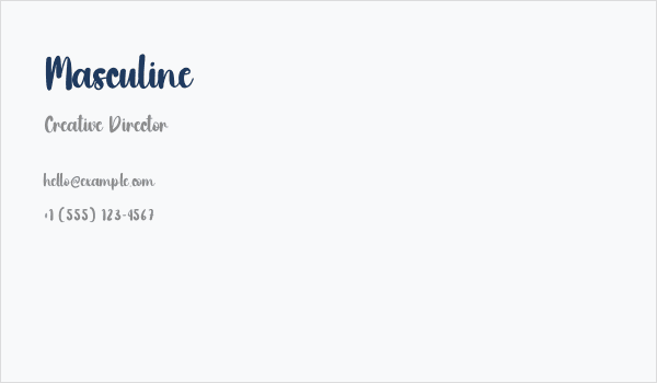 Masculine Business Card