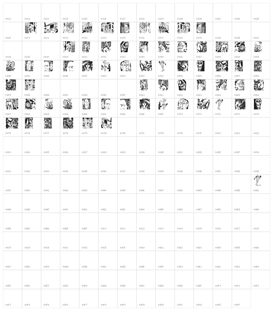 MasereelTwo Character Map