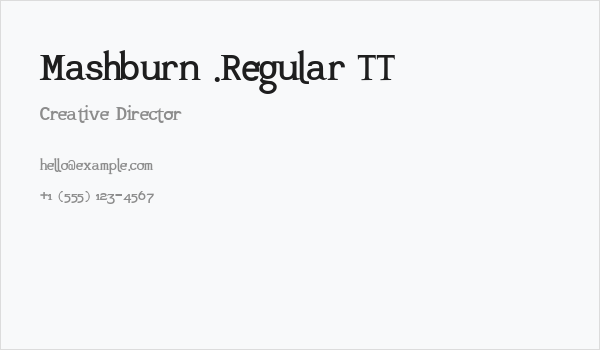Mashburn .Regular TT Business Card