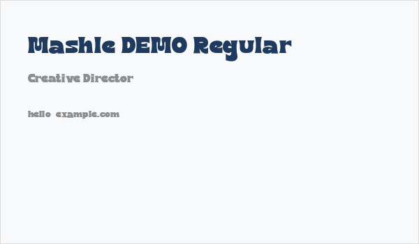 Mashle DEMO Regular Business Card
