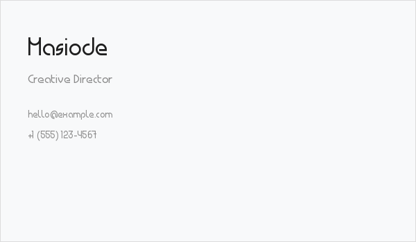 Masiode Business Card