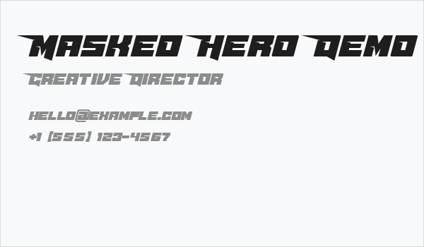 Masked Hero Demo Business Card
