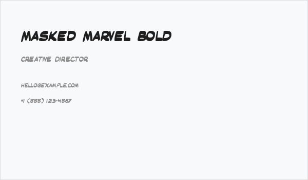 Masked Marvel Bold Business Card