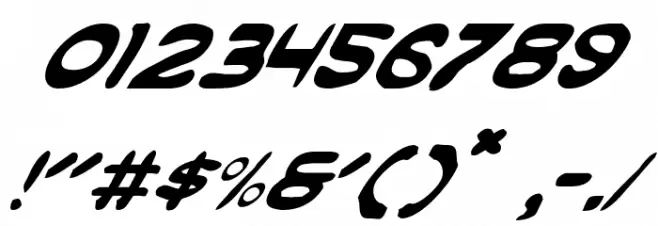 Masked Marvel Italic Font OTHER CHARS
