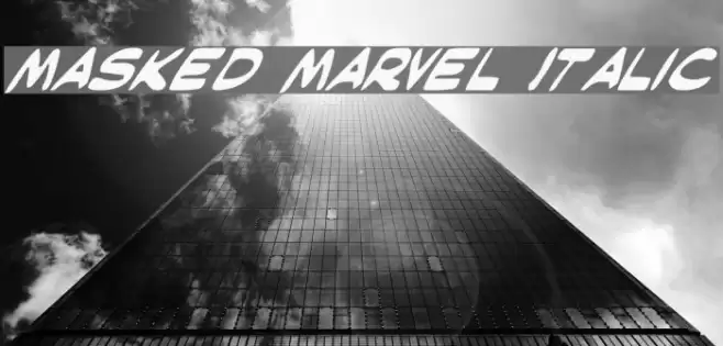 Masked Marvel Italic Font examples