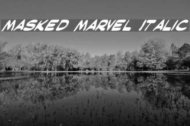 Masked Marvel Italic Font examples