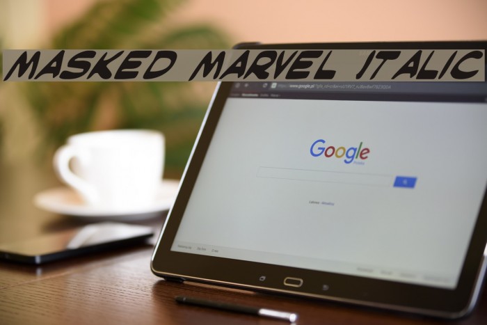 Masked Marvel Italic Font examples